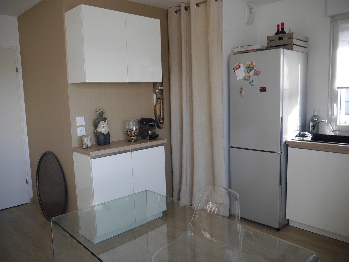 Salon de l'appartement T3 après aménagement